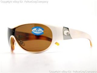 New Costa Del Mar CHOKO POLARIZED Sunglasses White Tortoise Amber 