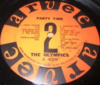 RARE 1961 Doo Wop LP The Olympics Party Time on Arvee 429