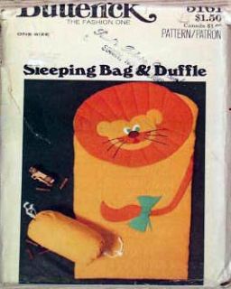 Sewing Pattern Applique Quilted Lion Sleeping Bag Child