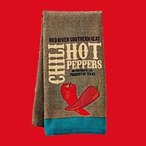   Set of 2 Sonoma Red Chili Pepper Kitchen Caliente Towels New with Tags