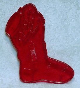 HRM Vintage Red Plastic Cookie Cutter Christmas Stocking