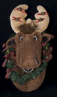 animated singing lights moose reindeer head christmas display 