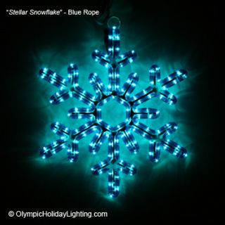 Stellar Snowflake Christmas Rope Light Sculpture Blue