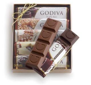   selection of Godiva Truffle Chocolate bars for the most deserving