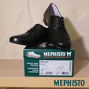 Mephisto Peggy Womens Custom Oxfords New Size 7 Black Leather Gaucho 