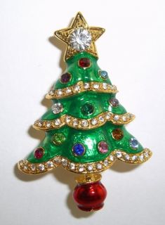 New Christopher Radko R s Garland Christmas Tree Brooch