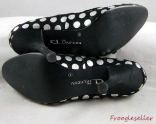 CL by Laundry womens Unwind pumps heels shoes 9 M black & silver polka