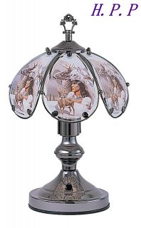  Indian Deer Theme Touch Table Lamp comes with Dark Chrome Finish Base