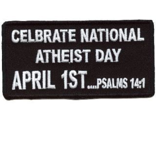 Atheist Day April Fool PSALMS14 1 Christian Biker Patch