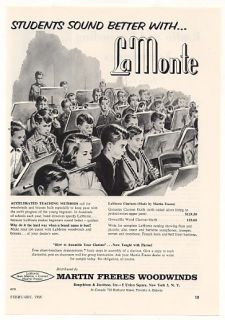 1958 Martin Freres Lamonte Clarinets Students Print Ad