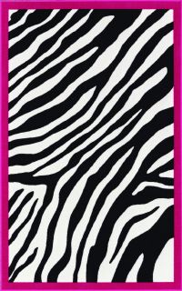 print area rug black white pink kids carpet animal print 4x6 5x7 area