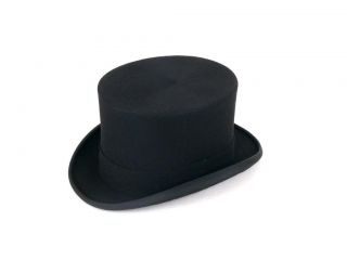 Christys Wool Felt Top Hat with 5¼ inch Crown Black W