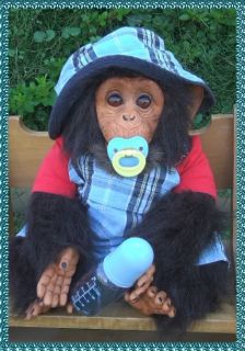 Custom OOAK Reborn Baby Chimp Chimpanzee Monkey Doll You Choose Boy or