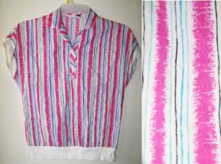 LIND & CLARE Vtg Pink slouch Indie Retro Top shirt S/M
