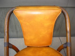 Vintage Danish Mid Century Dining Table w 4 Orange Swivel Chairs