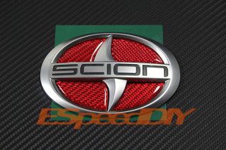 2011 Scion TC Coupe Red CF Carbon Fiber Front Grille Emblem Decal