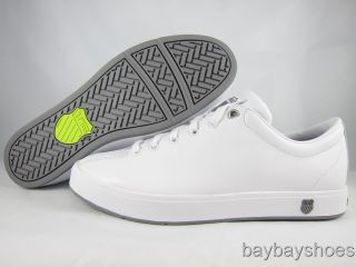 Swiss Clean Classic Low White Stingray Gray Neon Green Casual Mens