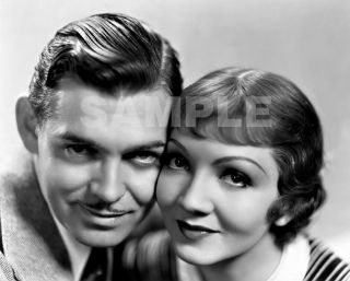 Clark Gable and Claudette Colbert Black and White Photograph