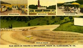 Clarksburg WV Ellis Drive in Theatre Postcard Print