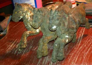  Antique Cast Iron Toy Horses