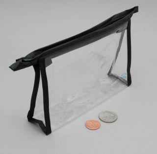 Clear Black Vinyl Cosmetic Bags 6x4x1 5 Mini $0SH