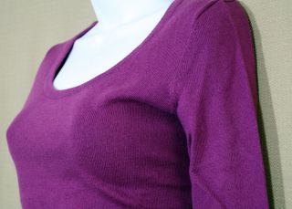 Liz Claiborne Purple Cotton Cashmere Sweater P