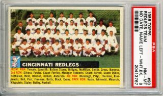 1956 Topps #90 Cincinnati Redlegs Team White Back PSA 8 NM MT No Date