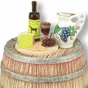 2012 Dollhouse Wine Set on Barrel 1.857/1 Reutter miniature NRFB 112