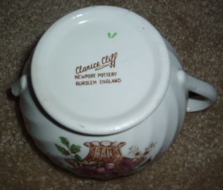 Clarice Cliff England Floral China Cream Sugar NE 1