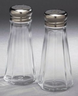 Salt Pepper Shaker Set 3oz Commercial Quality Clear Glass Stainless