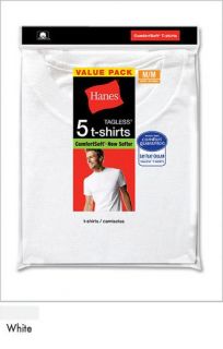 Pcs . Men Hanes White V Neck T Shirt Undershirt Cotton Soft Medium