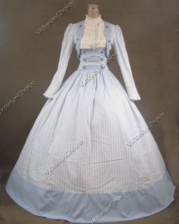 Civil War Victorian Cotton Ball Gown Day Dress Reenactment 187 S