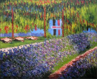  Hand Painted Oil Painting Repro Claude Monet Garden Giverny