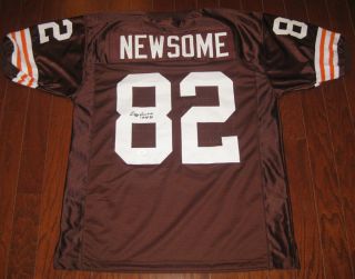  NEWSOME SIGNED AUTOGRAPHED INSCRIBED CLEVELAND BROWNS JERSEY JSA COA