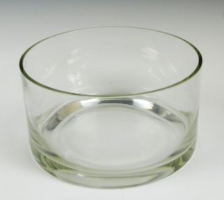  LARGE ROUND CYLINDER CLEAR GLASS CRYSTAL CENTERPIECE VASE SERVING BOWL