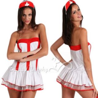 Cloris Murphy Sexy Nurse Costume Tube Dress One Size set TH4006