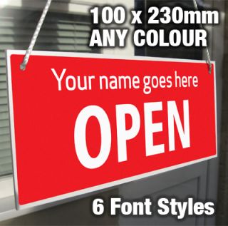 Personalised Custom Made Open Closed Hanging Sign Shop Window Door