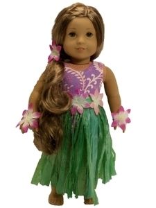 New Doll Clothes for 18 American Girl Hula Outfit Swimsuit Grass