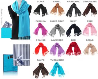 Solid Woven 100% Cashmere Scarf in 14 different colors to choose from