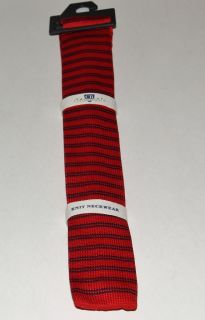 Club Room Knit 2 inch Wide Tie Red with Navy Pinstripes