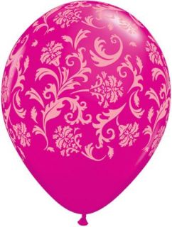Damask Print Wild Berry Pink Latex 11 Balloons x 5 £2.50