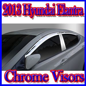 Chrome Side Window Visors Sets 4cps for 2013 Hyundai Elantra 4door