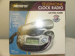  Telephone Memorex MC4285 Clock Radio Dual Alarm Caller ID Phone