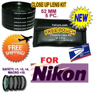 5pc Close Up Filter Set Lens Kit for Camera Nikon D3100