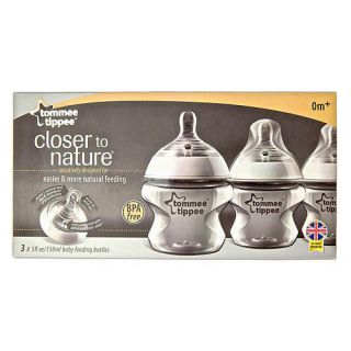 Tommee Tippee Closer to Nature 3 Pack 5 oz Bottles New SEALED Baby