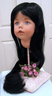 CHYNA WIG Long Black Straight Hair with Bangs size 10 11 for girl lady