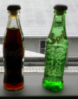 Vintage Sprite Coca Cola Miniature Glass Bottles