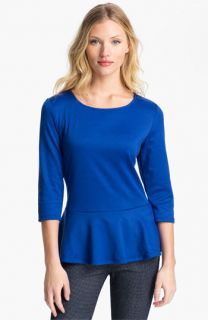 Bobeau Peplum Ponte Top