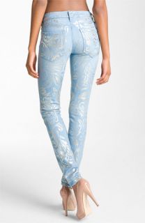 MOTHER The Looker Metallic Print Skinny Jeans (Gold Rush)