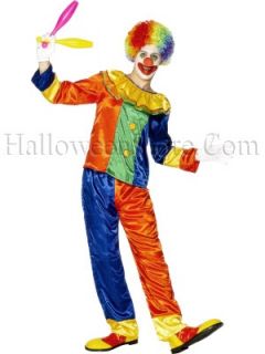 Clown Adult Costume includes Multi colored Top with Ruffle and